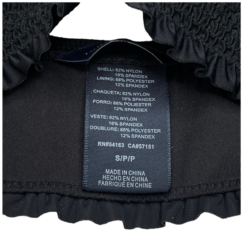Tommy Hilfiger Black Smocked Halter Bikini Womens Swim Top Size Small - Picture 9 of 11